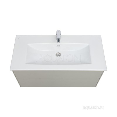 Тумба под раковину AQUATON Сохо 100 cлэйт, галька серая 1A258201AJ9A0 фото в интернет-магазине Русалия