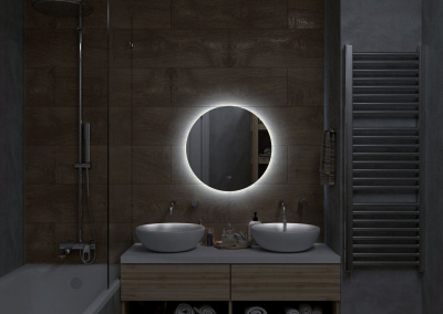 Зеркало с подсветкой Ajour d645 открытая подсветка, антизапотевание ЗЛП2292 Continent фото в интернет-магазине Русалия