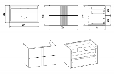 Тумба Vega 80 подвесная (зеленая) с раковиной Dreja Q 80 Brevita фото в интернет-магазине Русалия