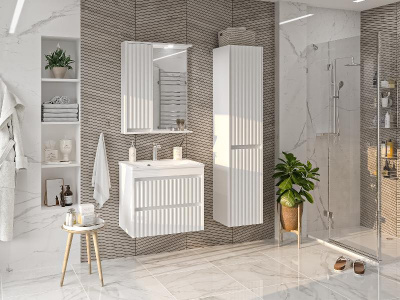 Зеркальный шкаф Balaton 65 левый (белый) BAL-04065-01-Л Brevita фото в интернет-магазине Русалия