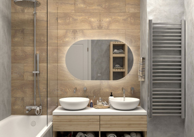 Зеркало с подсветкой Fleur 1000x600 открытая подсветка, антизапотевание ЗЛП2296 Continent фото в интернет-магазине Русалия