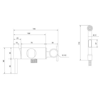 Смеситель Славен с гигиеническим душем Город Д (СЛ-ОД-Д52) фото в интернет-магазине Русалия