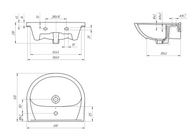 Раковина мебельная Erica 65 S-UM-ERI/65/1-w Cersanit фото в интернет-магазине Русалия