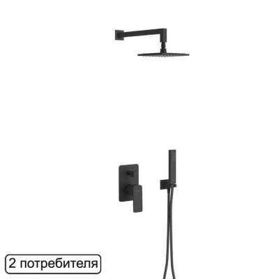 Система для душа скрытого монтажа EXCELLENT Keria AREX.SET.2045BL (черный мат) фото в интернет-магазине Русалия