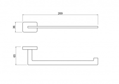 Полотенцедержатель AQUATEK, матовый черный AQ4319MB ЛИБРА фото в интернет-магазине Русалия