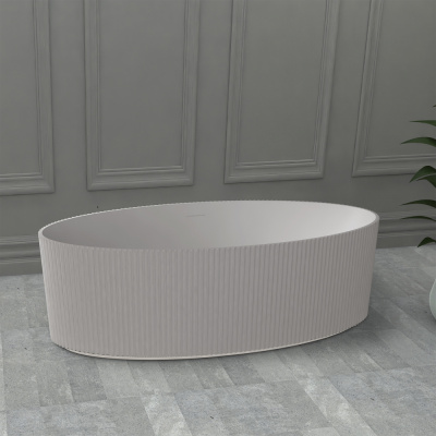 Ванна из искусственного камня ABBER Stein AS9627 белая матовая 180х85х55 см фото в интернет-магазине Русалия