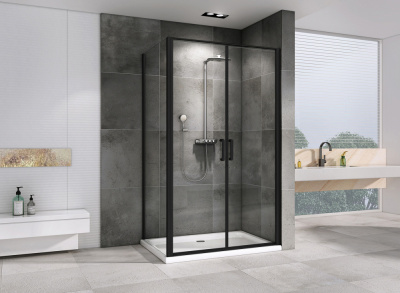 Душевой уголок ABBER Sonnenstrand AG04100BC-S85B 85х100 прямоугольный, профиль черный, прозрачное стекло фото в интернет-магазине Русалия