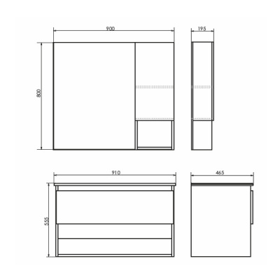 COMFORTY. Зеркало-шкаф "Бордо-90" дуб темно-коричневый фото в интернет-магазине Русалия