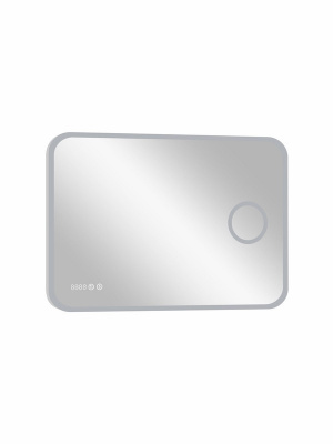 Зеркало с подсветкой Bliss 1000x700 линза, часы, антизапотевание ЗЛП3262 Continent фото в интернет-магазине Русалия