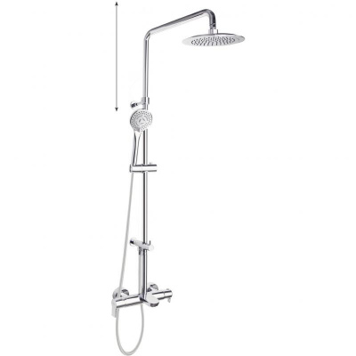 Душевая система наружнего монтажа с телескопическим тропическим душем и душевым комплектом, с изливом BLAUTHERM 935602RP300 Ramon Soler фото в интернет-магазине Русалия