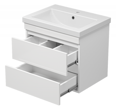 Тумба Енисей 60 подвесная с раковиной Cersanit Como 60 Misty фото в интернет-магазине Русалия