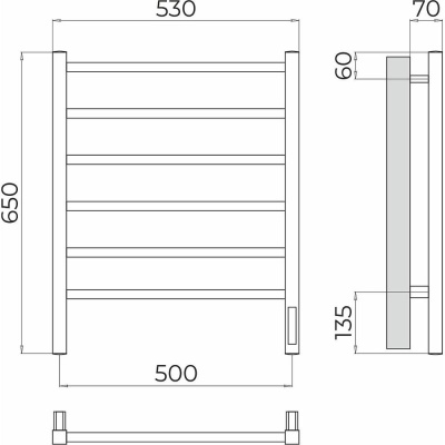 Полотенцесушитель электрический Terminus Ватикан П6 50х65 4670078544445 фото в интернет-магазине Русалия