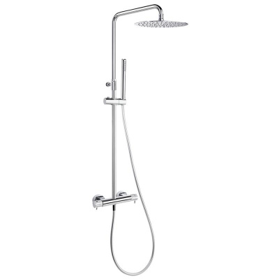 Душевая термостатическая система наружнего монтажа с телескопическим тропическим душем и душевым комплектом ODISEA JOYA 595401RM300 Ramon Soler фото в интернет-магазине Русалия