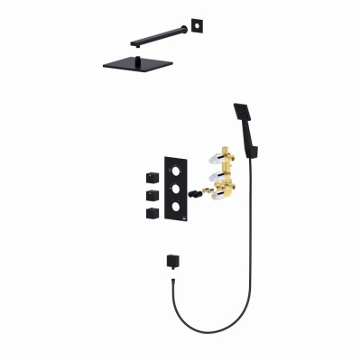 Душевая система встроенная с термостатом Timo Tetra-thermo черный (SX-0179/03SM) фото в интернет-магазине Русалия