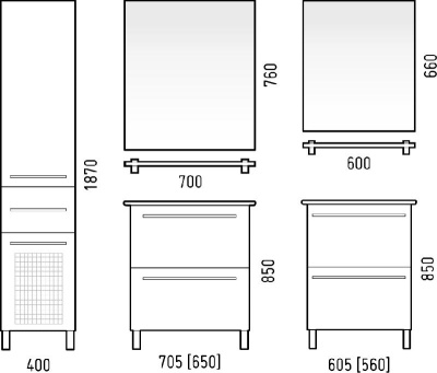Зеркало с полкой "Мирэль 70" Corozo фото в интернет-магазине Русалия