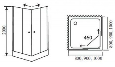 Душевой уголок с поддоном Viva Lux TL-8002 Timo фото в интернет-магазине Русалия