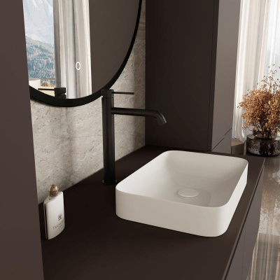 Смеситель для раковины City VBF-2C2MB однорычажный, черный матовый Vincea фото в интернет-магазине Русалия