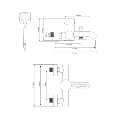 Смеситель для ванны OLIVE’S Economy AKERO кругл. нержавеющая сталь (AK11201) фото в интернет-магазине Русалия