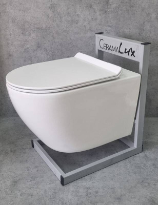 Унитаз подвесной CeramaLux 2196 -2 белый фото в интернет-магазине Русалия