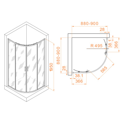 Душевой уголок RGW PA-52 90х90, стекло - прозрачное, профиль хром фото в интернет-магазине Русалия