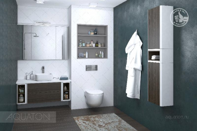 Зеркальный шкаф AQUATON Брук 80 белый 1A200602BC010 фото в интернет-магазине Русалия