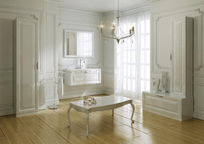 Пенал напольный 45 белый Emp.05.45/W  Empire Aqwella фото в интернет-магазине Русалия