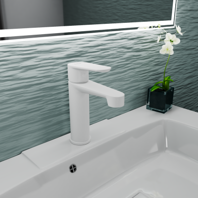 Смеситель для раковины D&K Bayern.München белый (DA1562108) фото в интернет-магазине Русалия