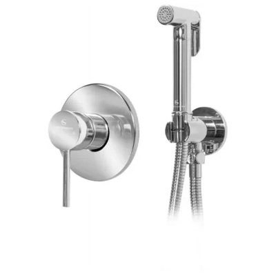 Гигиенический душ со смесителем встраиваемый Grocenberg GB1003CR, хром фото в интернет-магазине Русалия