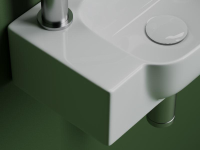 Рукомойник подвесной прямоугольный 403*249*140, с отверстием под смеситель  (чаша справа, отверстие под смеситель слева), цвет белый CN6074R Ceramica Nova фото в интернет-магазине Русалия