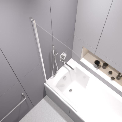 Шторка на ванну RGW SC-109 800, стекло прозрачное, профиль хром фото в интернет-магазине Русалия