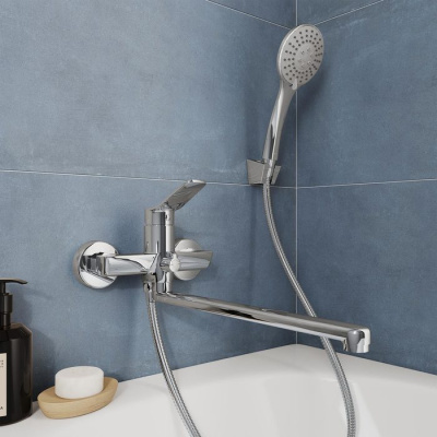 Смеситель для ванны с длинным изливом, глянцевый хром, Enjoy, Milardo, (ENJSB00M10) фото в интернет-магазине Русалия