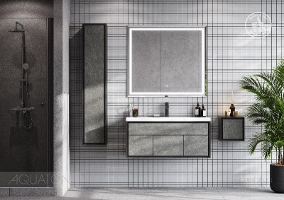 Тумба под раковину AQUATON Уэльс 100 графит 1A267601WA6A0 new фото в интернет-магазине Русалия