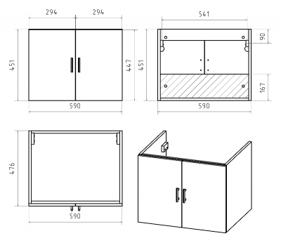 Тумба Галвер 60 подвесная с раковиной Эстет Монако 60 Misty фото в интернет-магазине Русалия