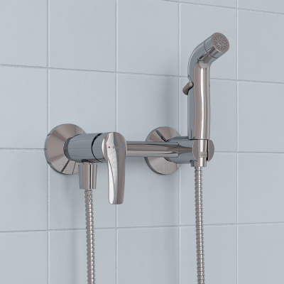 Смеситель с гигиеническим душем, глянцевый хром, Ray, IDDIS, RAYSB00i08 фото в интернет-магазине Русалия