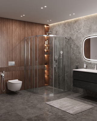 Душевой уголок CEZARES  MOLVENO-R-22-80+20-C-Cr-IV фото в интернет-магазине Русалия