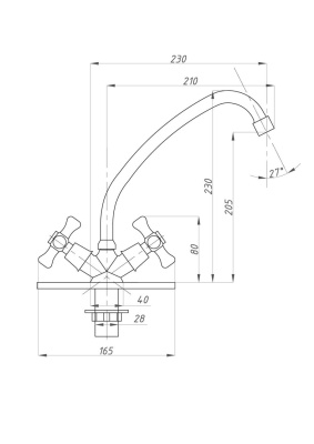 Смеситель для кухни FAUZT FZs-223-07 тип См-МДЦБА фото в интернет-магазине Русалия