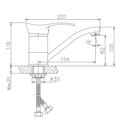 Смеситель для кухни Haiba (HB4501-2) фото в интернет-магазине Русалия