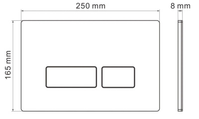 ESTI-R Клавиша смыва 246 х 165 мм, черный матовый, пластик IBERICA BLANCA фото в интернет-магазине Русалия