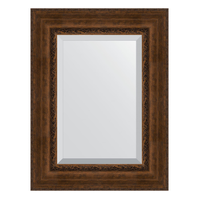 Зеркало настенное с фацетом EVOFORM в багетной раме состаренная бронза с орнаментом, 62х82 см, BY 3403 фото в интернет-магазине Русалия