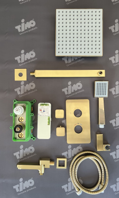 Душевая система встроенная с термостатом Timo Petruma золото матовое (SX-5049/17SM) фото в интернет-магазине Русалия