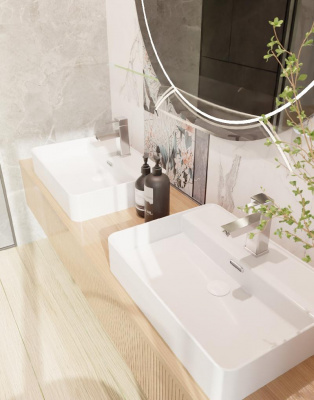 AQM5004 Раковина настольная с отверстием под смеситель. 590х430х120 фото в интернет-магазине Русалия