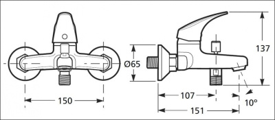 Смеситель для ванны с гарнитуром Lyra Talas 3.211N.7.004.271.8 фото в интернет-магазине Русалия