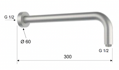 Кронштейн для верхнего душа 30 см Remer INOX SS343L30, нержавеющая сталь фото в интернет-магазине Русалия