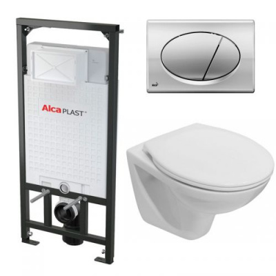 Комплект унитаз с инсталляцией 5 в 1 Jika Dino с инсталляцией Alcaplast фото в интернет-магазине Русалия