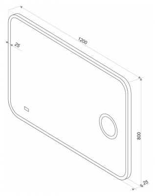 Зеркало Стайл B 135 1200x800 (увеличительное зеркало, часы) ЗЛП463 Misty фото в интернет-магазине Русалия