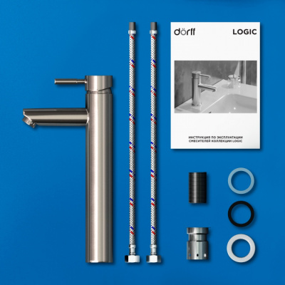 D3002102SS Logic new  смеситель для умывальника из нержавеющей стали Высокий фото в интернет-магазине Русалия