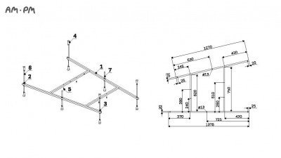 W72A-160-100W-R2 каркас для ванны spirit 160х100 Am.Pm фото в интернет-магазине Русалия