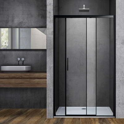 Душевая дверь Soft VDS-3SO110CLB, 1100, черный, стекло прозрачное Vincea фото в интернет-магазине Русалия