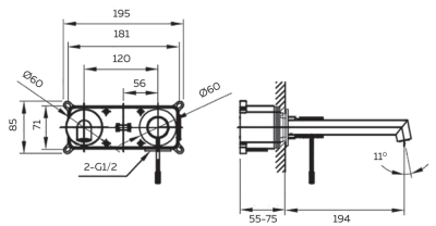 Смеситель для раковины AltroBagno Intento 010504 MW AltroBagnoIntento010504MW фото в интернет-магазине Русалия
