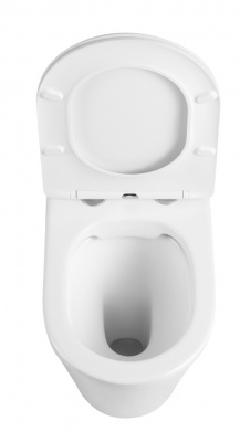 BURGOS ALTO Унитаз приставной безободковый белый, тонкое сиденье дюропласт soft close IBERICA BLANCA фото в интернет-магазине Русалия